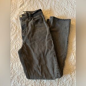 A&F Washed Black Ultra High Rise Straight Jeans